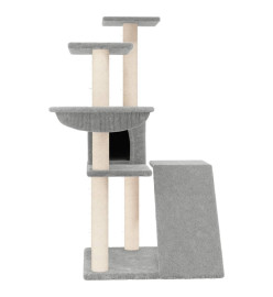 Arbre à chat avec griffoirs en sisal Gris clair 94 cm