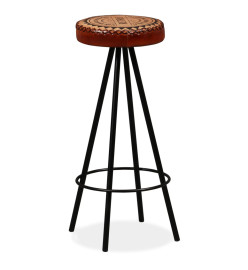 Tabourets de bar lot de 4 cuir véritable