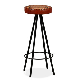 Tabourets de bar lot de 4 cuir véritable