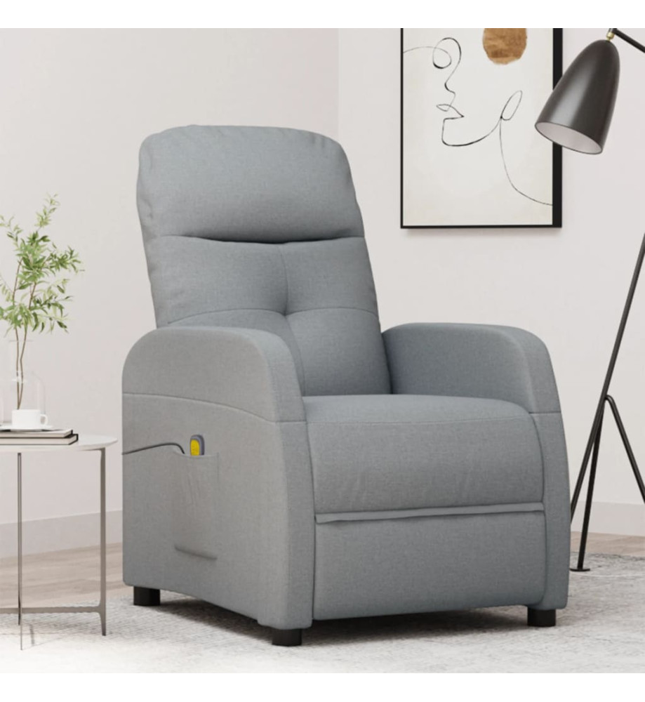 Fauteuil de massage Gris clair Tissu