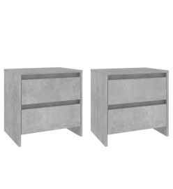 Tables de chevet 2 pcs Gris béton 45x34,5x44,5 cm Aggloméré