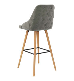 Tabourets de bar lot de 2 gris clair velours