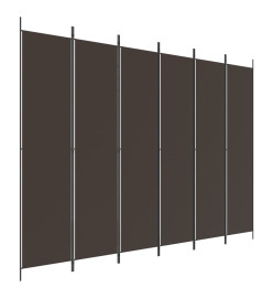 Cloison de séparation 6 panneaux Marron 300x220 cm Tissu