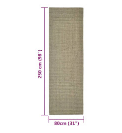 Tapis Sisal naturel 80x250 cm Taupe