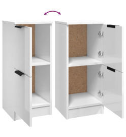 Buffets 2 pcs Blanc brillant 30x30x70 cm Bois d'ingénierie