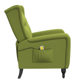 Fauteuil de massage inclinable vert clair velours