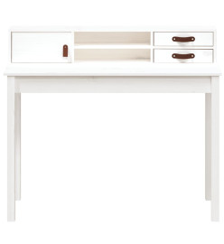 Bureau Blanc 110x50x93 cm Bois massif de pin