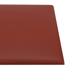 Panneaux muraux 12pcs Rouge bordeaux 30x15 cm Similicuir 0,54m²