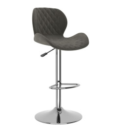 Tabourets de bar lot de 2 gris foncé velours