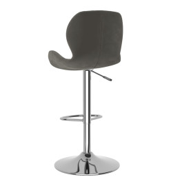 Tabourets de bar lot de 2 gris foncé velours