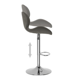 Tabourets de bar lot de 2 gris foncé velours