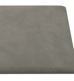 Panneaux muraux 12 pcs Gris clair 90x15 cm Velours 1,62 m²