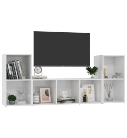 Ensemble de meubles TV 3 pcs Blanc brillant Aggloméré