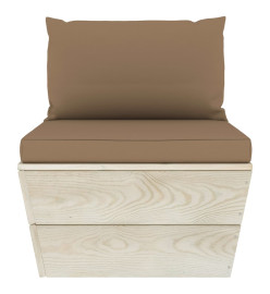 Canapé palette à 3 places de jardin avec coussins Bois d'épicéa