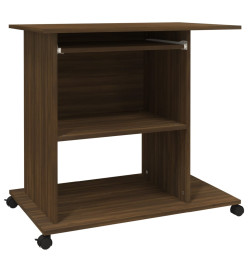 Bureau d'ordinateur Chêne marron 80x50x75 cm Bois d'ingénierie