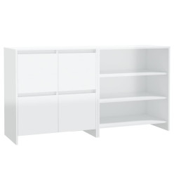 Buffets 2 pcs Blanc brillant Bois d'ingénierie