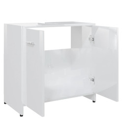 Armoire de salle de bain Blanc brillant 60x33x61 cm Aggloméré