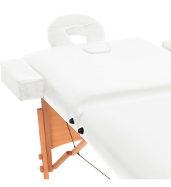 Table de massage pliable à 2 zones 10 cm d'épaisseur Blanc