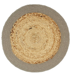 Napperons 6 pcs Naturel et gris 38 cm Jute et coton