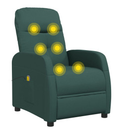 Fauteuil de massage Vert foncé Tissu