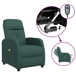 Fauteuil électrique de massage Vert foncé Tissu