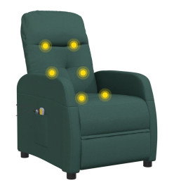 Fauteuil électrique de massage Vert foncé Tissu