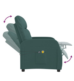 Fauteuil électrique de massage Vert foncé Tissu