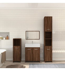 Ensemble de meubles de salle de bain 4 pcs Chêne marron