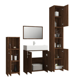 Ensemble de meubles de salle de bain 4 pcs Chêne marron