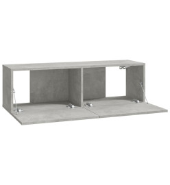 Ensemble de meubles TV 6 pcs Gris béton Bois d'ingénierie