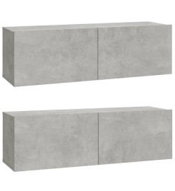 Meubles TV 2 pcs Gris béton 100x30x30 cm Bois d'ingénierie