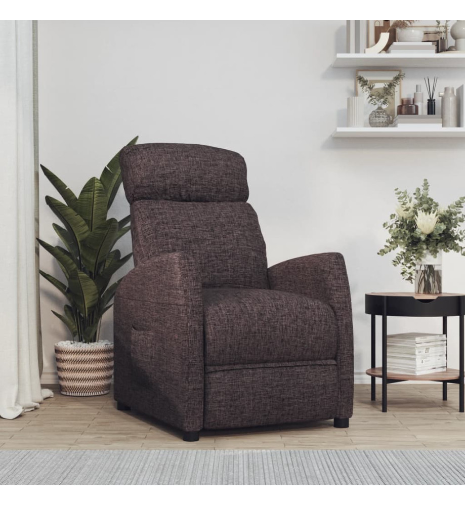 Fauteuil inclinable Marron foncé Tissu