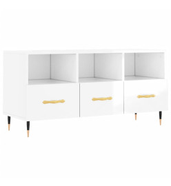 Meuble TV Blanc brillant 102x36x50 cm Bois d'ingénierie