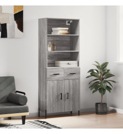 Buffet haut Sonoma gris 69,5x34x180 cm Bois d'ingénierie