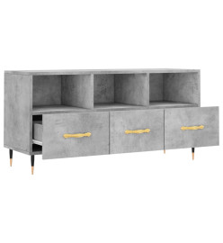 Meuble TV gris béton 102x36x50 cm bois d'ingénierie