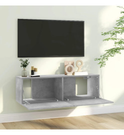 Meuble TV Gris béton 100x30x30 cm Aggloméré