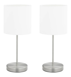 Lampes de table 2 pcs Bouton tactile Blanc E14