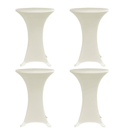 Housses élastiques de table Ø 60 cm Crème 4 pcs