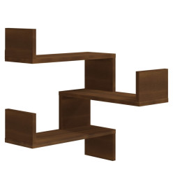 Étagère d'angle murale Chêne marron 40x40x50 cm Bois ingénierie