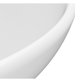 Lavabo rond de salle de bain Blanc mat 32,5x14 cm Céramique