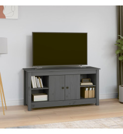 Meuble TV Gris 103x36,5x52 cm Bois de pin massif