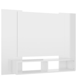 Meuble TV mural Blanc brillant 120x23,5x90 cm Aggloméré