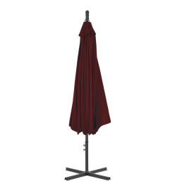 Parasol déporté avec mât en acier 300 cm Rouge bordeaux