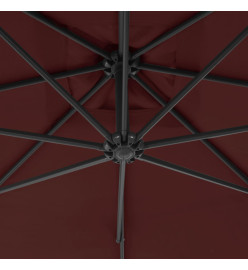 Parasol déporté avec mât en acier 300 cm Rouge bordeaux