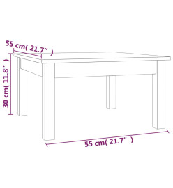 Table basse Blanc 55x55x30 cm Bois massif de pin