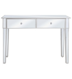 Table console miroir MDF et verre 106,5 x 38 x 76,5 cm