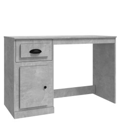 Bureau avec tiroir gris béton 115x50x75 cm bois d'ingénierie