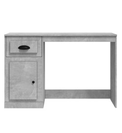 Bureau avec tiroir gris béton 115x50x75 cm bois d'ingénierie