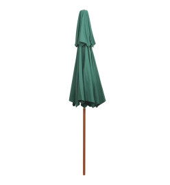 Parasol de terrasse 270 x 270 cm Poteau en bois Vert