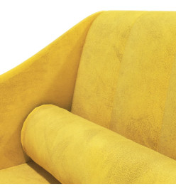 Chaise longue avec traversin jaune velours